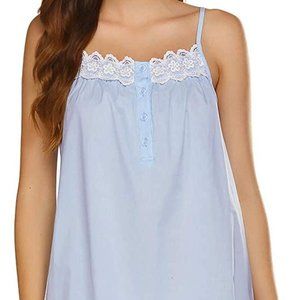 Ekouaer Sleeveless Nightgown Cotton Sleep Dress